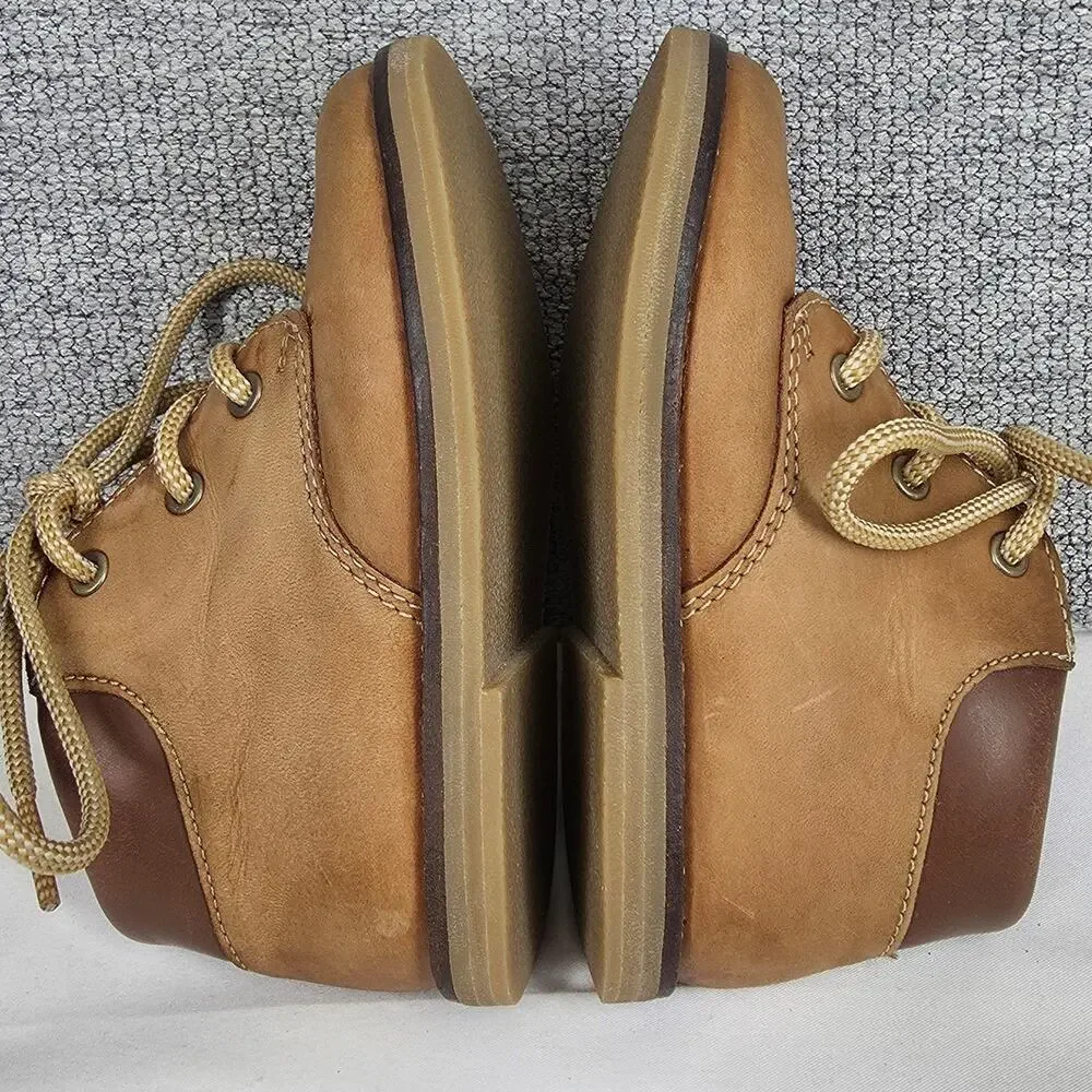 JAMIE KAY UNISEX LEATHER LACE‑UP SHOES – BROWN – SIZE 24 (APPROX. US 7 TODDLER)